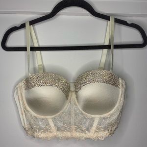 Detailed IVORY bustier top